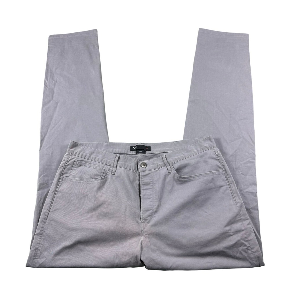3x1 New York Custom Kevin Love Gray Straight Jeans Mens 38x37 Button Fly